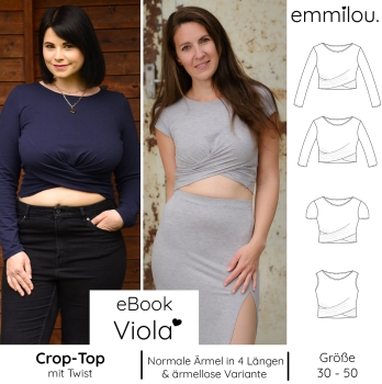 eBook Crop-Top mit Twist "Viola" Größe 30-50 Schnittmuster & Nähanleitung